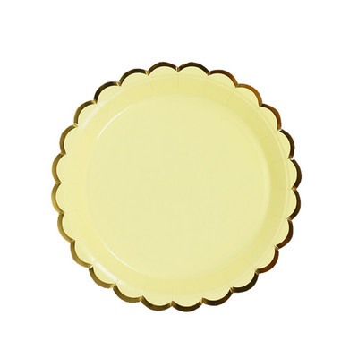 10 gab/komplektā vienkārša dizaina papīra vienreizējās lietošanas šķīvis piknika āra ballīšu dekorēšanai 7 collu apaļš kūkas augļu vienreizējais šķīvis