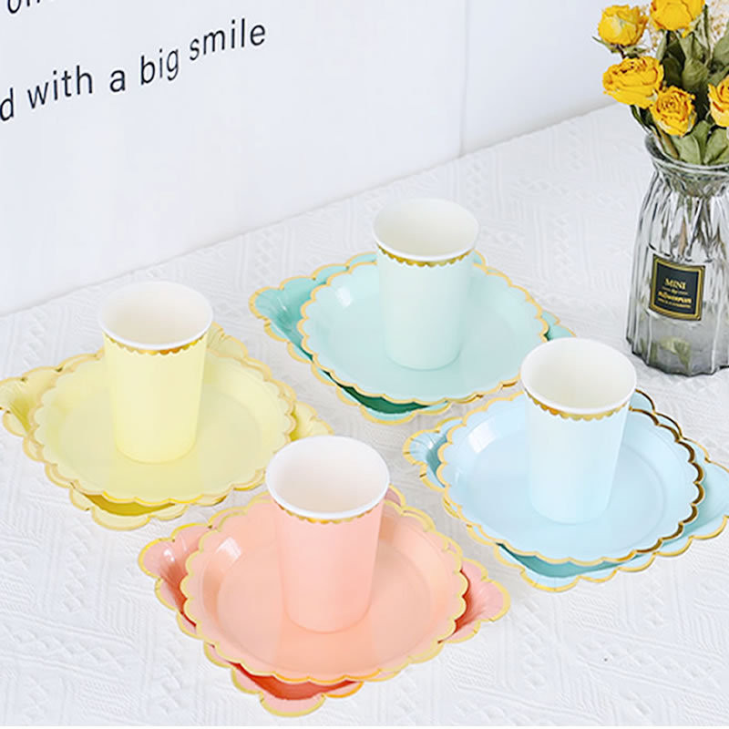 10 gab/komplektā vienkārša dizaina papīra vienreizējās lietošanas šķīvis piknika āra ballīšu dekorēšanai 7 collu apaļš kūkas augļu vienreizējais šķīvis