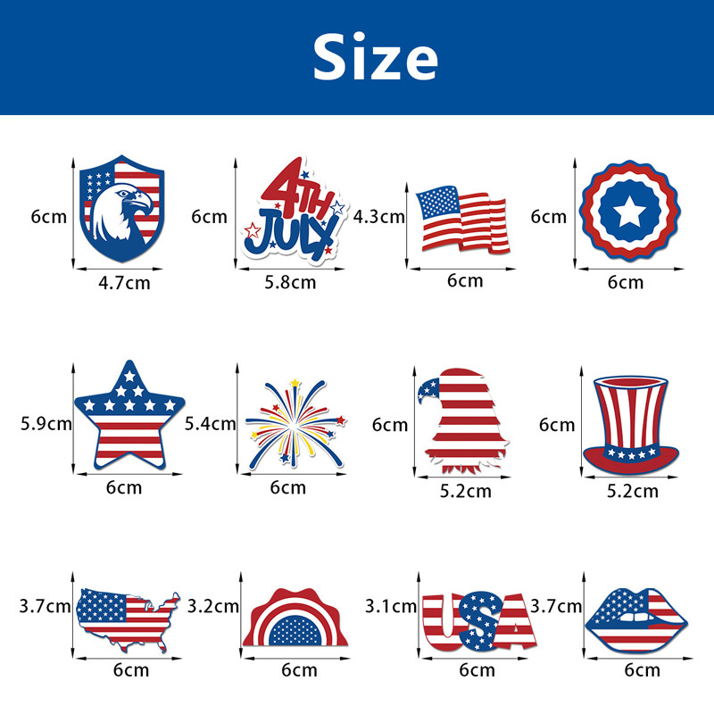 48tk USA Bunting Lipu paberist õlgedest komplekt Isamaaliste peokaunistustega Ameerika iseseisvuspäevaks ühekordselt kasutatav koogikattekaart