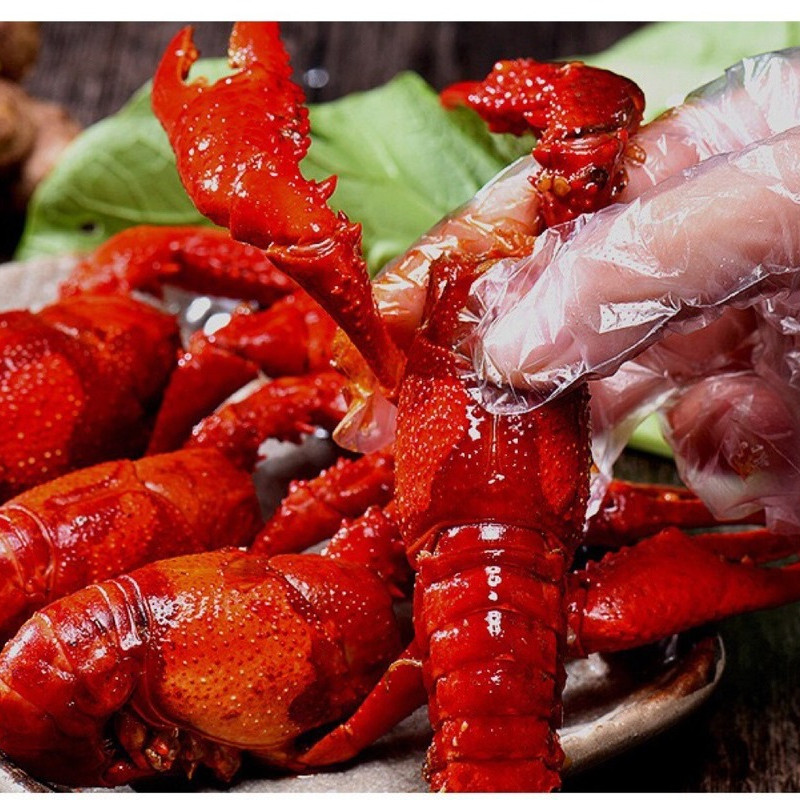 100 gab./partija Vienreizlietojamie cimdi PE noņemami pārtikas plastmasas virtuves biezi plastmasas cimdi Mājsaimniecības virtuves dārza piederumi