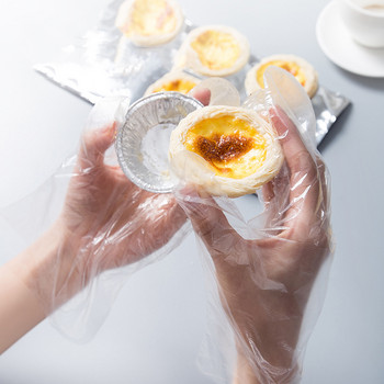100 τμχ Πλαστικά γάντια μιας χρήσης Catering Ψήσιμο Grabbing Dipping Stirring Salad Διαφανή PE Γάντια Αξεσουάρ κουζίνας