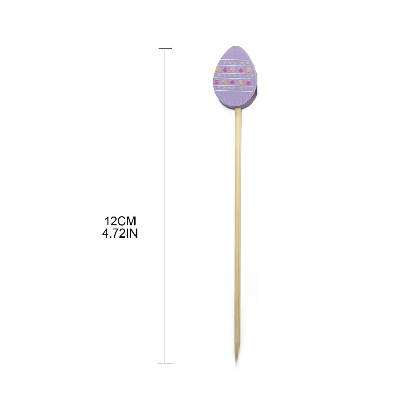 100db/készlet Bambusz nyárs Ételválasztó Húsvéti Nyuszi Tojás Fogpiszkáló Nyárs grill előételekhez Gyümölcs Csokoládé Cukorka