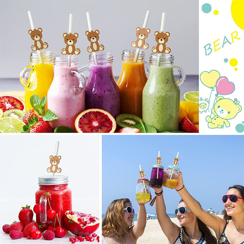 Καλαμάκια από χαρτί Bear 30 τεμ.