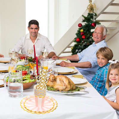 Vakarėlio popierinių lėkščių rinkinys Prašmatnios lėkštės Stalo reikmenys Vakarienės apvalus patiekalas Gimtadienio reikmenys