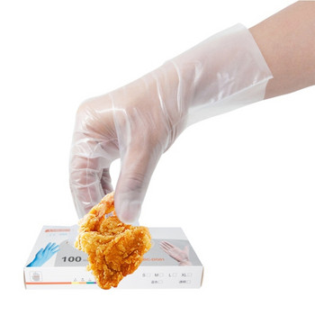 100 τεμάχια γάντια TPE μιας χρήσης Γάντια καθαρισμού κομμωτικής κατηγορίας τροφίμων Barbecue Thickened Oil-proof Γάντια καθαρισμού 2 χρωμάτων