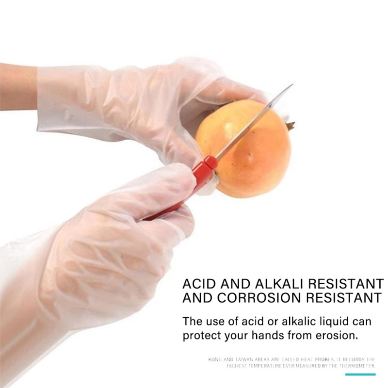 100 db Eldobható TPE kesztyű Élelmiszeripari Vendéglátás Barbecue Sűrített Olajálló Fodrász Tisztítókesztyű 2 Szín