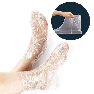 100 gab. Plastmasas pēdu aizsargs, parafīna vaska vannas oderējums, termiskās terapijas zābaciņu pārvalks Foot Therabath Spa sieviešu zeķu ārstēšanai