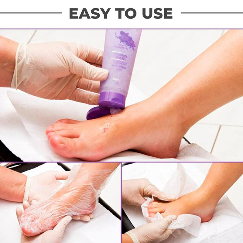 100 bucăți de plastic pentru picioare de protecție cu ceară de parafină căptușeală de baie pentru terapie termică papuci capac pentru picioare Therabath Spa femei tratament șosete