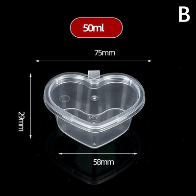 10 vnt. Nešiojama vienkartinė pakuotės dėžutė Plastikinis išsinešimui skirtas padažo puodelis Skaidrus maisto maža dėžutė su atlenkiamais dangteliais Pigmentinių dažų indai