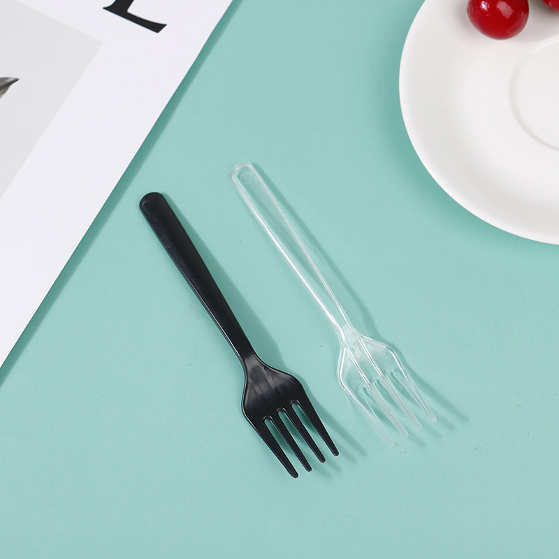 100 buc. Furculițe transparente, de unică folosință, pentru petreceri, bețișoare de grătar, set de frigărui, pentru masă, din plastic, pentru prăjituri, pentru fructe.