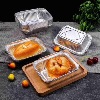 Алуминиеви капаци Фолио за готвене Алуминиеви опаковки за храна Съхранение на храна Тиган за еднократна употреба Тава за вкъщи Контейнери Контейнер 40бр. За с