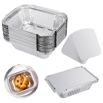 Алуминиеви капаци Фолио за готвене Алуминиеви опаковки за храна Съхранение на храна Тиган за еднократна употреба Тава за вкъщи Контейнери Контейнер 40бр. За с