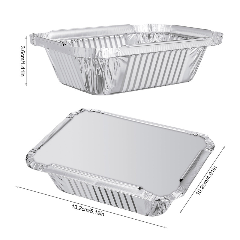 Aliuminio dangteliai Kepimo folija Aliuminio maisto pakuotės Maisto vienkartinės keptuvės išsinešimo padėklai konteineriai 40vnt.