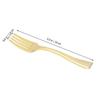 Šakutė Plastikiniai vienkartiniai mini auksiniai indai Sidabriniai stalo įrankiai Salotos Stalo įrankiai Kokteilis Pyragas Desertas Degustacija Vaisiai Užkandis Šakės