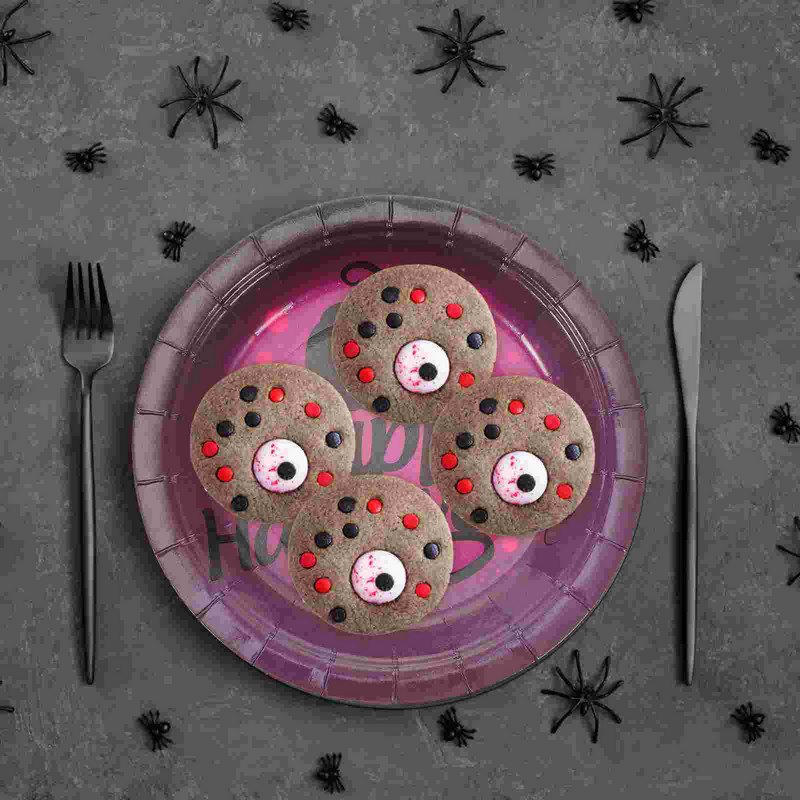 20 vnt. vienkartiniai vakarienės reikmenys Popieriaus dėklas Stalo reikmenys Helovino lėkštės