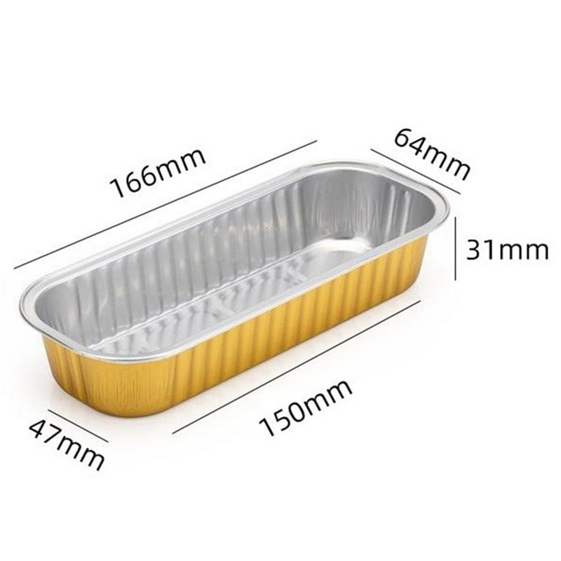 10 gab Alumīnija folijas mini klaipu pannas ar vākiem 6,8 unces šauras kūku pannas Taisnstūra cepšanas krūzes vienreizējās lietošanas Ramekins smalkmaizītes