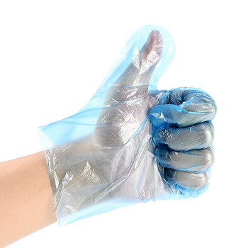 100/200/300pcs Μπλε διαφανή γάντια μιας χρήσης Πλαστικά γάντια μιας χρήσης για την παραγωγή βιομηχανίας τροφίμων Dropshipping