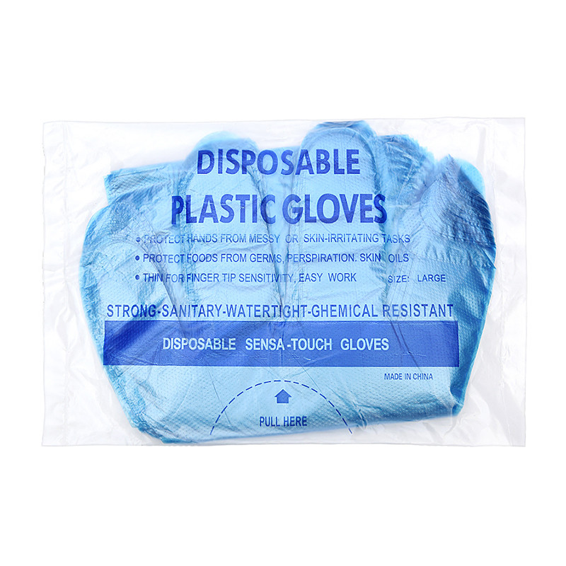 100/200/300pcs Μπλε διαφανή γάντια μιας χρήσης Πλαστικά γάντια μιας χρήσης για την παραγωγή βιομηχανίας τροφίμων Dropshipping