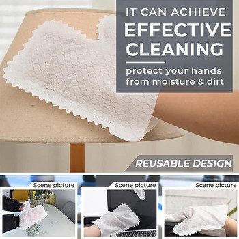10 бр Dust Wipe Mitt Многократна ръкавица за почистване на прах Микрофибърна кърпа за почистване на прах Двустранна кърпа за прах Препарат за почистване на косми от домашни любимци за домашна кухня