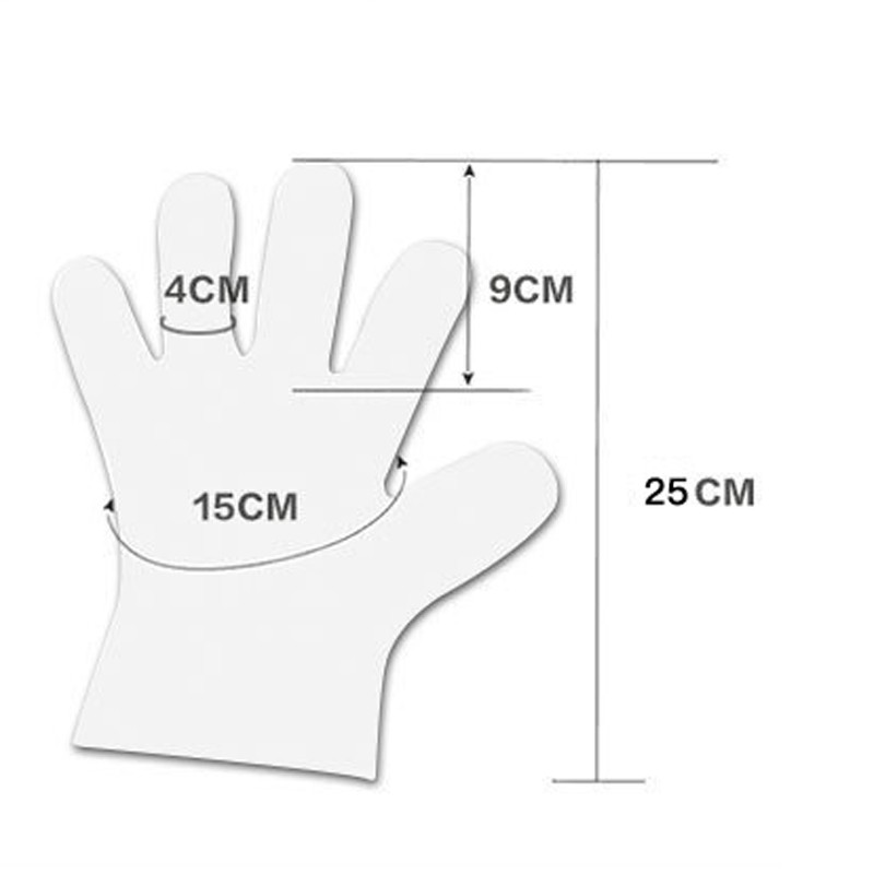 100 de bucăți mănuși de unică folosință mănuși de protecție cu film subțire transparent pentru curățarea alimentelor