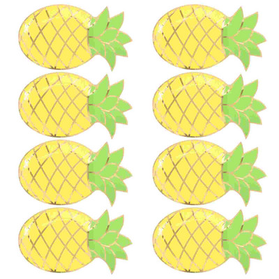 Lėkštės Lėkštės Vakarėlis Ananasų Vienkartiniai padėklai Desertų serviravimo popierius Tropical Luau Padėklas Vakarienė Sausainiai Vasaros reikmenys Dekoracijos