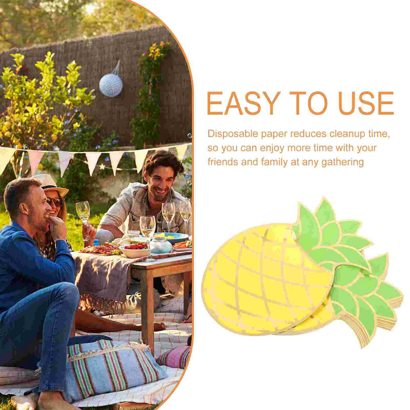 Lėkštės Lėkštės Vakarėlis Ananasų Vienkartiniai padėklai Desertų serviravimo popierius Tropical Luau Padėklas Vakarienė Sausainiai Vasaros reikmenys Dekoracijos