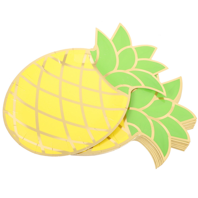 Lėkštės Lėkštės Vakarėlis Ananasų Vienkartiniai padėklai Desertų serviravimo popierius Tropical Luau Padėklas Vakarienė Sausainiai Vasaros reikmenys Dekoracijos