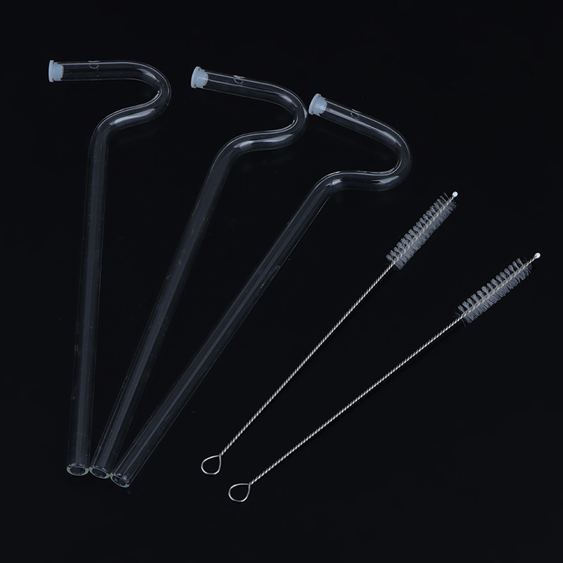 Madingi šiaudeliai nuo raukšlių Daugkartinio naudojimo stikliniai geriamieji šiaudeliai, lenkti, nesiraukšlinti šiaudeliai, apsaugantys nuo raukšlių Šoniniai šiaudeliai su šepečiais