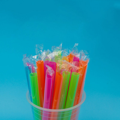 100 buc. Pai de unică folosință pentru suc cu tub mare Paie colorate pentru băut pentru ceai de lapte Rechizite pentru petrecere pentru ziua de naștere Accesorii pentru petrecere pentru bucătărie, negru