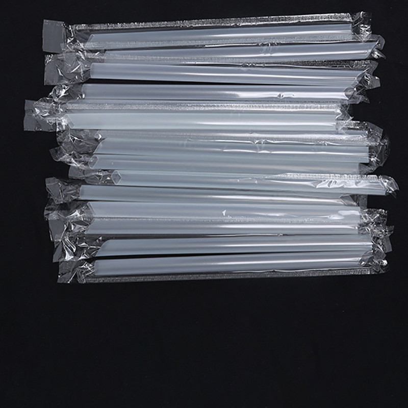 100 buc. Pai de unică folosință pentru suc cu tub mare Paie colorate pentru băut pentru ceai de lapte Rechizite pentru petrecere pentru ziua de naștere Accesorii pentru petrecere pentru bucătărie, negru