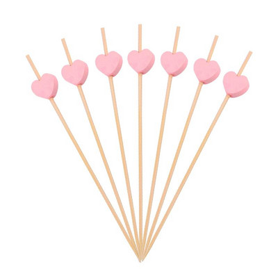 100 τμχ 12 εκ. Κοκτέιλ Επιλογές Δημιουργικές Χειροποίητες Σχήμα Καρδιά Χάντρες Ορεκτικά Οδοντογλυφίδες Φρούτων Προμήθειες Χριστουγεννιάτικου Γάμου