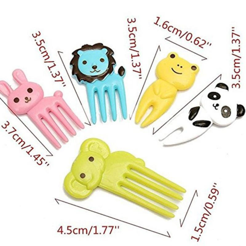 Animacinių filmų gyvūnų vaisių šakutės priešpiečių dėžutės Bento daržovių indai Vaisių šakutės dantų krapštukai stalo reikmenų dekoras