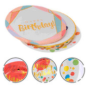 30 бр. Чиния за рожден ден Детски печатни хартиени чинии Парти сватбена торта Човек кръгъл