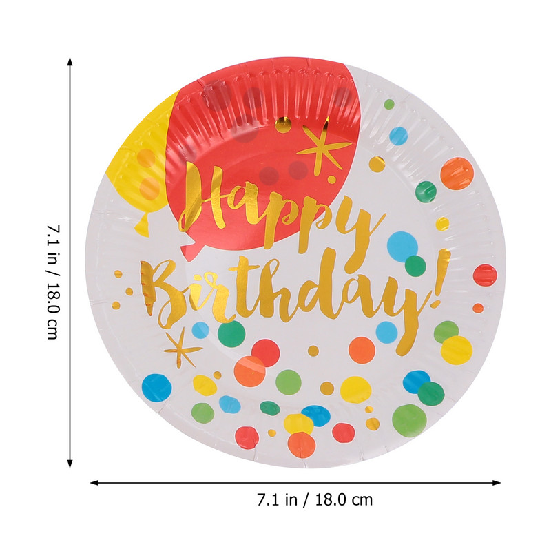 30 бр. Чиния за рожден ден Детски печатни хартиени чинии Парти сватбена торта Човек кръгъл