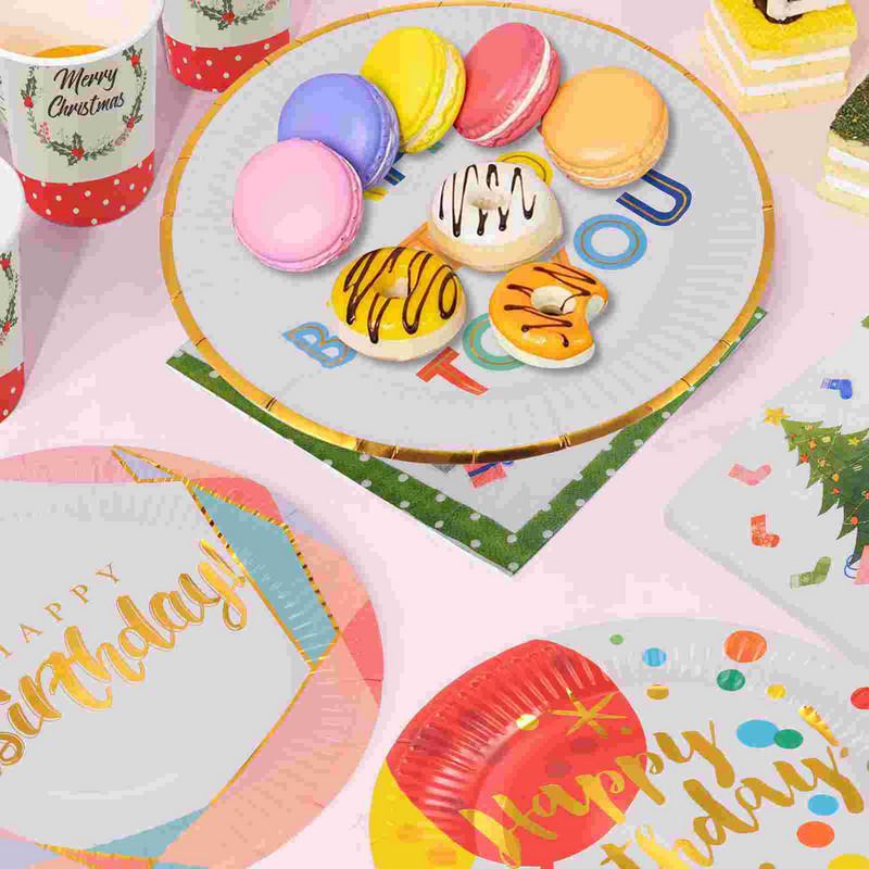 30 бр. Чиния за рожден ден Детски печатни хартиени чинии Парти сватбена торта Човек кръгъл