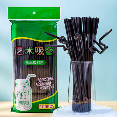 100 db 26 cm Színes eldobható műanyag ívelt szívószálak Esküvői Születésnapi Party Dekoráció Bár Ital Kiegészítők Barkács anyag