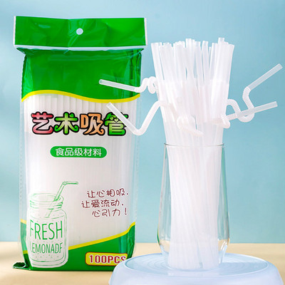 100 db 26 cm Színes eldobható műanyag ívelt szívószálak Esküvői Születésnapi Party Dekoráció Bár Ital Kiegészítők Barkács anyag