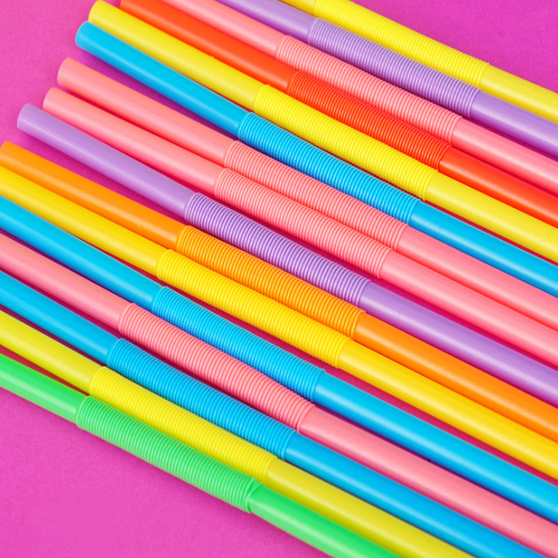 100 db 26 cm Színes eldobható műanyag ívelt szívószálak Esküvői Születésnapi Party Dekoráció Bár Ital Kiegészítők Barkács anyag