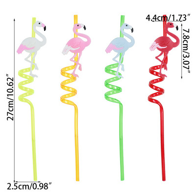 4 τμχ Summer Unicorn Mermaid Flamingo Straws Πλαστικά επαναχρησιμοποιήσιμα καλαμάκια πόσιμου Χαβάης Προμήθειες διακόσμησης για πάρτι με πισίνα τροπική παραλία