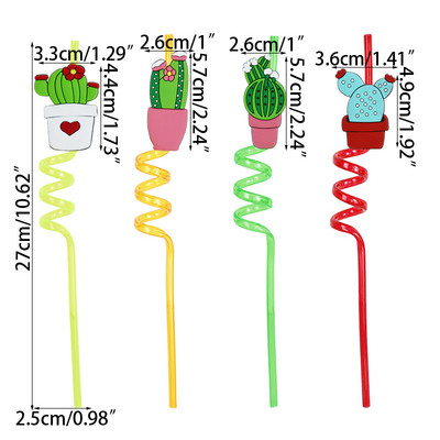 4 τμχ Summer Unicorn Mermaid Flamingo Straws Πλαστικά επαναχρησιμοποιήσιμα καλαμάκια πόσιμου Χαβάης Προμήθειες διακόσμησης για πάρτι με πισίνα τροπική παραλία