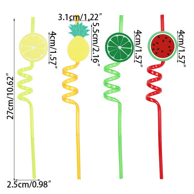 4 τμχ Summer Unicorn Mermaid Flamingo Straws Πλαστικά επαναχρησιμοποιήσιμα καλαμάκια πόσιμου Χαβάης Προμήθειες διακόσμησης για πάρτι με πισίνα τροπική παραλία