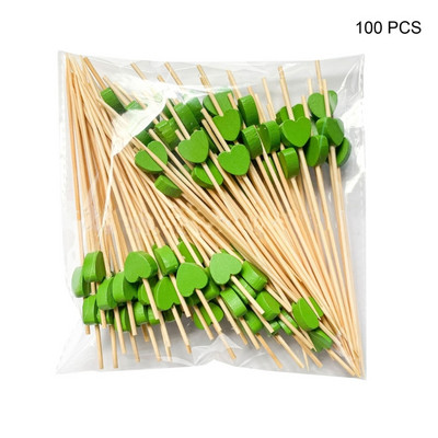 100 vnt Muffin daržovių lazdelės kokteilių dantų krapštukai širdies formos medžio medžiaga