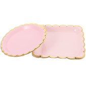 20 gab. Papīra šķīvji Biezie salātu šķīvji Ēdienu trauki Pusītēm Vakariņu šķīvji ballītēm mājas virtuvei