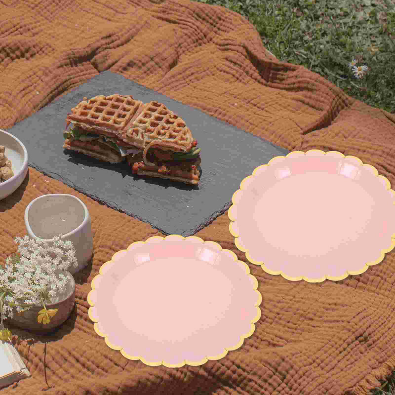 20 gab. Papīra šķīvji Biezie salātu šķīvji Ēdienu trauki Pusītēm Vakariņu šķīvji ballītēm mājas virtuvei