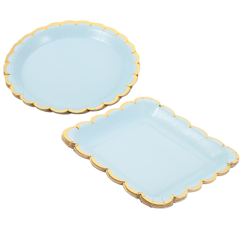 20 gab. Papīra šķīvji Biezie salātu šķīvji Ēdienu trauki Pusītēm Vakariņu šķīvji ballītēm mājas virtuvei