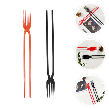 Σετ μαχαιροπήρουνων πικνίκ Δύο σε ένα Chopstick πιρούνι κουζίνας Επιτραπέζια σκεύη 2 σε 1 φορητά ενσωματωμένα πλαστικά σκεύη μιας χρήσης