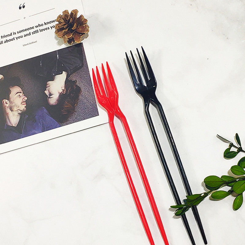 Galda piederumu komplekts Pikniks Divi-vienā Irbulīša dakša Virtuves galda piederumi 2-in-1 Pārnēsājami integrēti vienreizlietojami plastmasas trauki