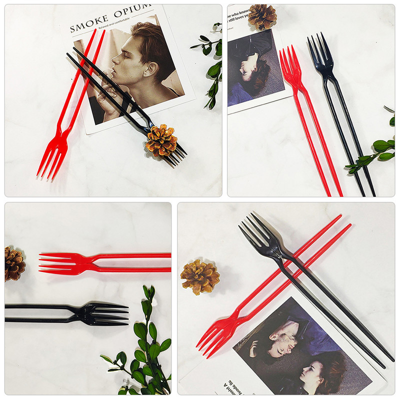 Galda piederumu komplekts Pikniks Divi-vienā Irbulīša dakša Virtuves galda piederumi 2-in-1 Pārnēsājami integrēti vienreizlietojami plastmasas trauki