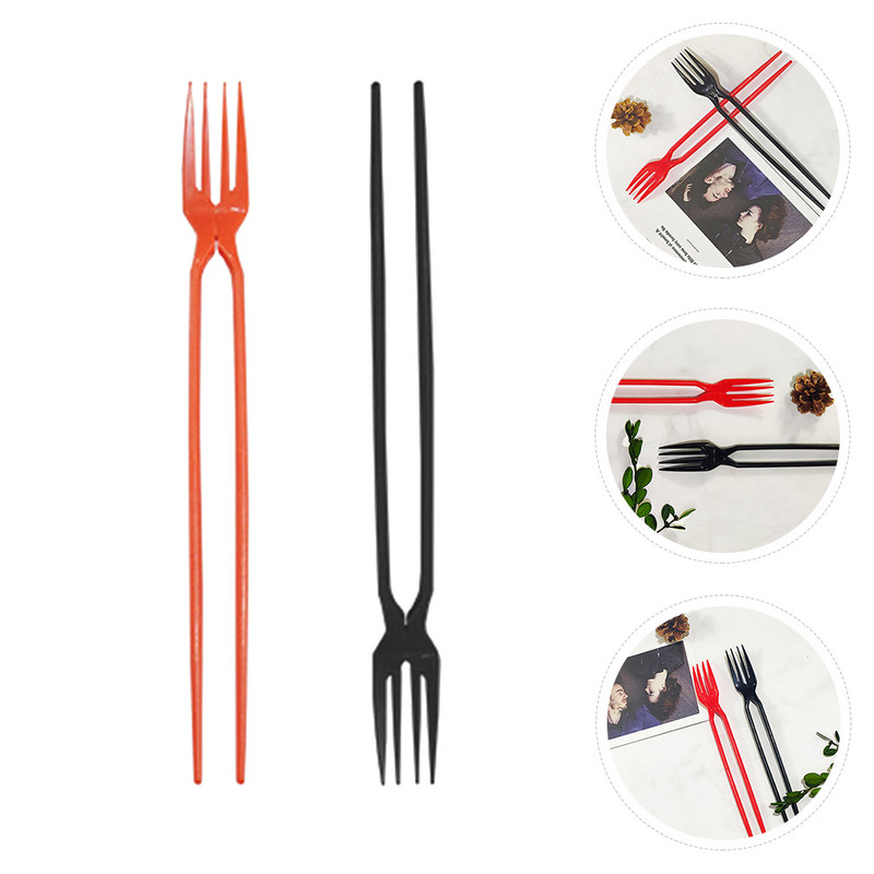 Galda piederumu komplekts Pikniks Divi-vienā Irbulīša dakša Virtuves galda piederumi 2-in-1 Pārnēsājami integrēti vienreizlietojami plastmasas trauki