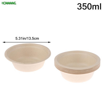 Κουζίνα 10 τμχ Βραδινό Πιάτο φαγητού Μεσημεριανό Διασπώμενο Εστιατόριο Χάρτινα Δοχεία Μπολ Για Κουτί Επιτραπέζια σκεύη 350ml/500ml